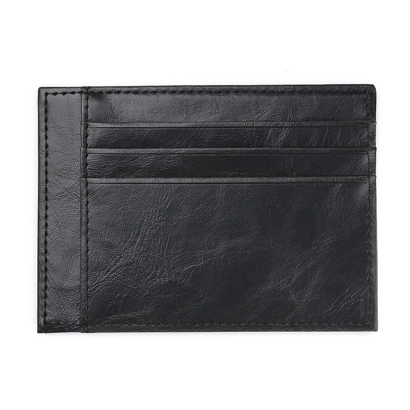 WALLET Minimalist synthetic leather wallet with 9 pockets - Black